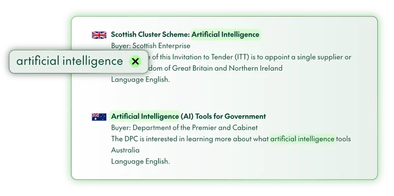 Use keywords to find the right opportunities
